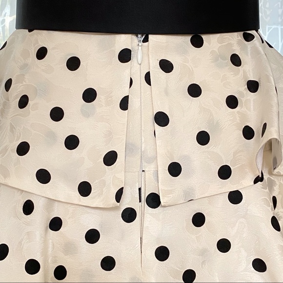 Vintage 1980’s SCAASI Boutique white black polka dot ruffle button up back dress - Picture 7 of 16